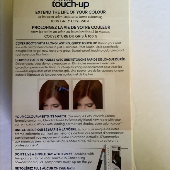 Clairol root touch up, hair colour, medium auburn reddish brown shades, NIB 5R - Picture 4 of 6